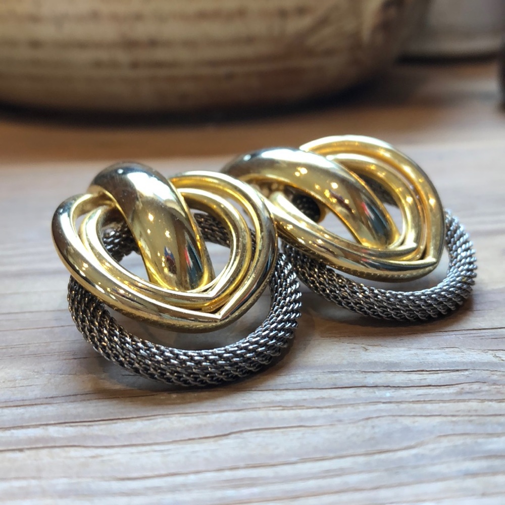 Vintage | Gold-tone Statement Pierced Earrings